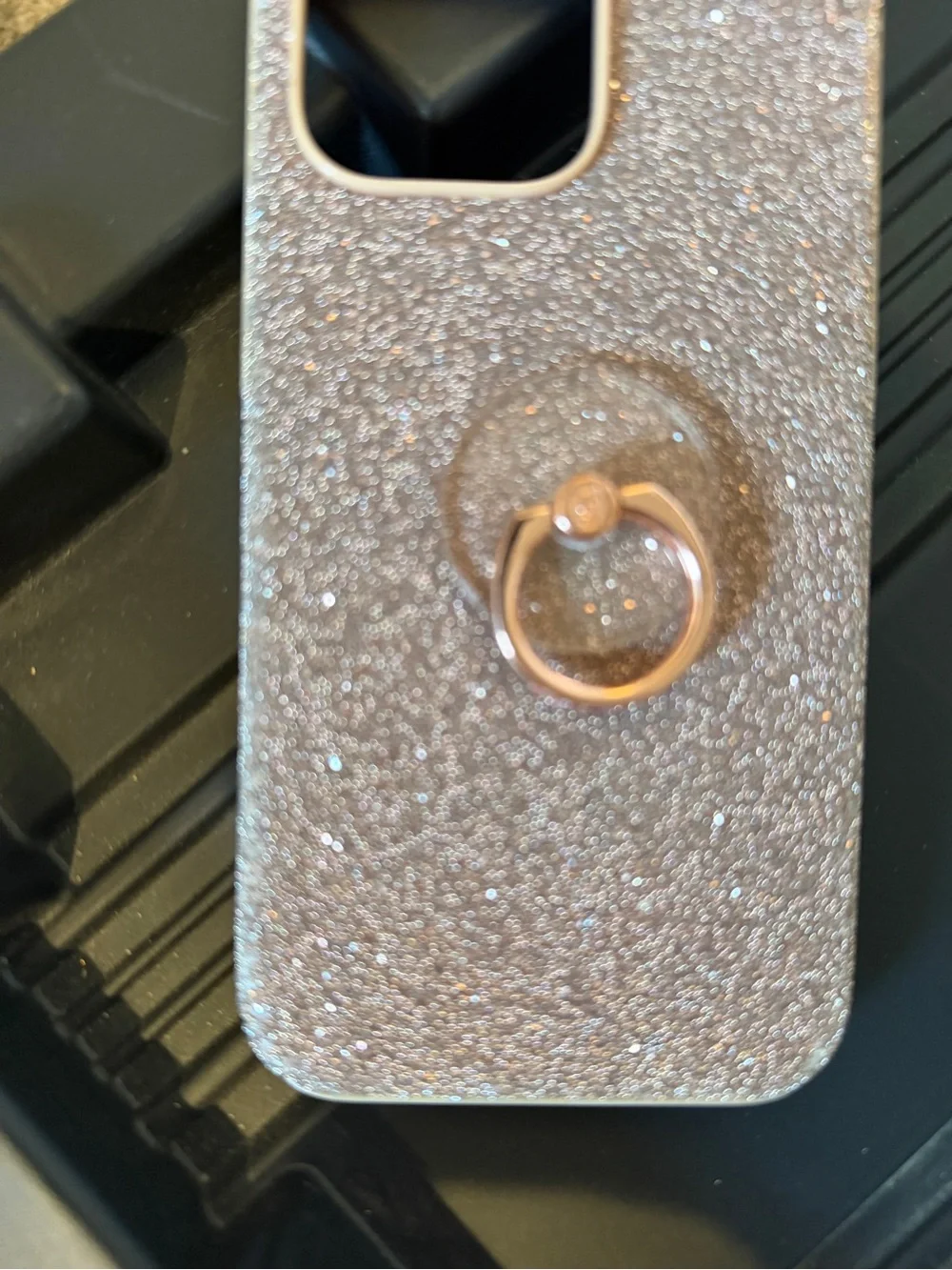 14 Pro Max Swarovski Rose Gold Glitter Phone Case with Ring Holder